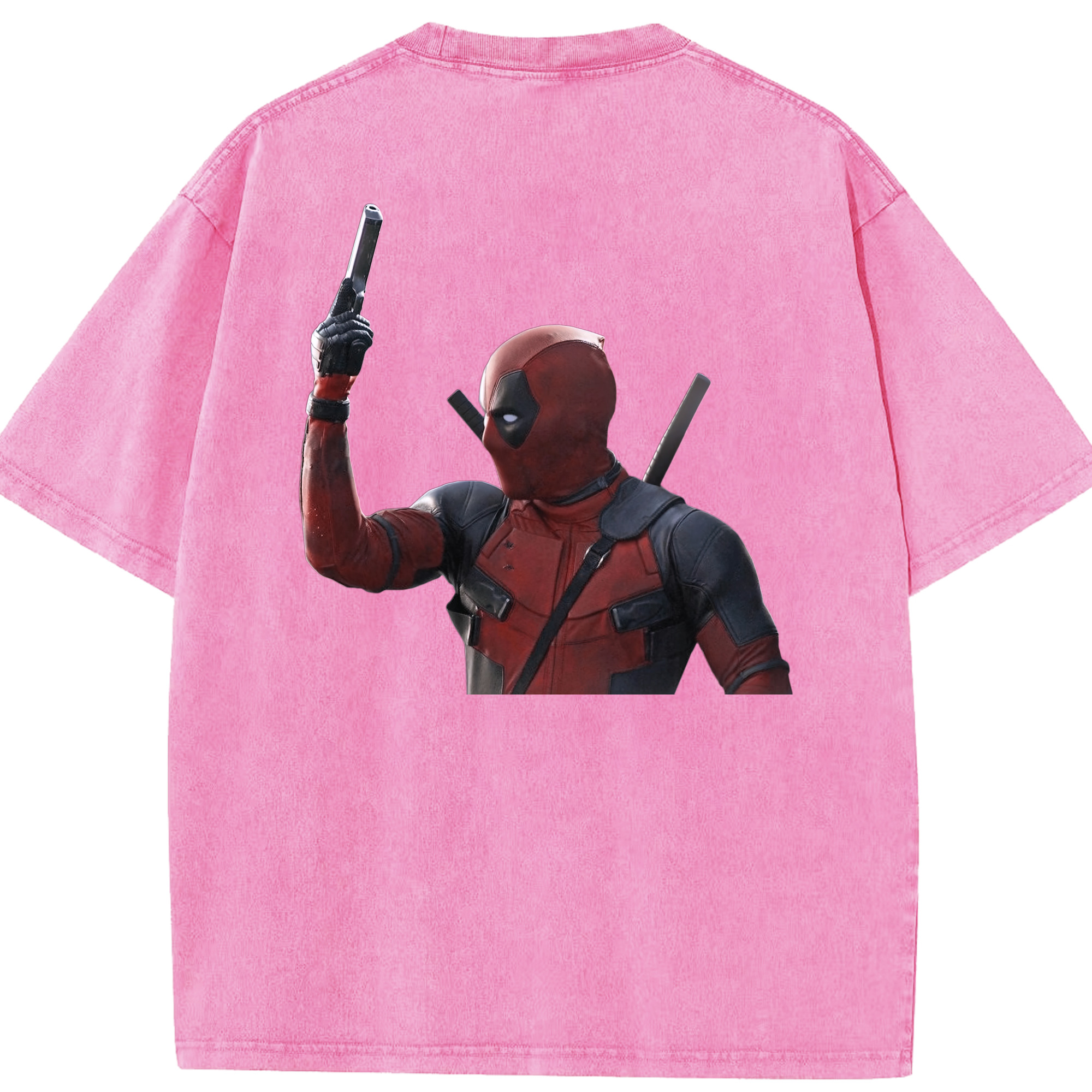 （画像用） Deadpool デッドプール 綿100% ヴィンテージ風 半袖Tシャツ（背面プリント）